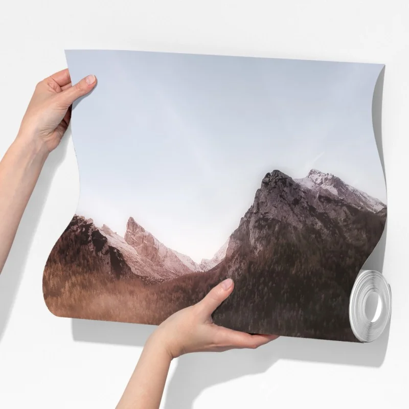 Fototapeta mglista łódź przy górskim jeziorze – Wallissimo® Fototapeta mglista łódź przy górskim jeziorze – Wallissimo®