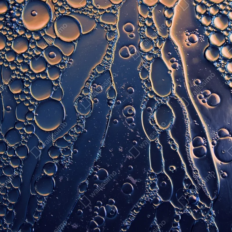 Fototapeta niebiesko-złote abstrakcyjne bąbelki – Wallissimo® Fototapeta niebiesko-złote abstrakcyjne bąbelki – Wallissimo®