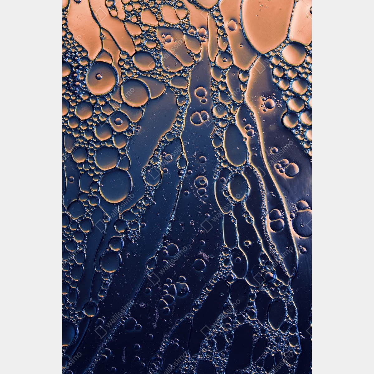 Fototapeta niebiesko-złote abstrakcyjne bąbelki – Wallissimo® Fototapeta niebiesko-złote abstrakcyjne bąbelki – Wallissimo®