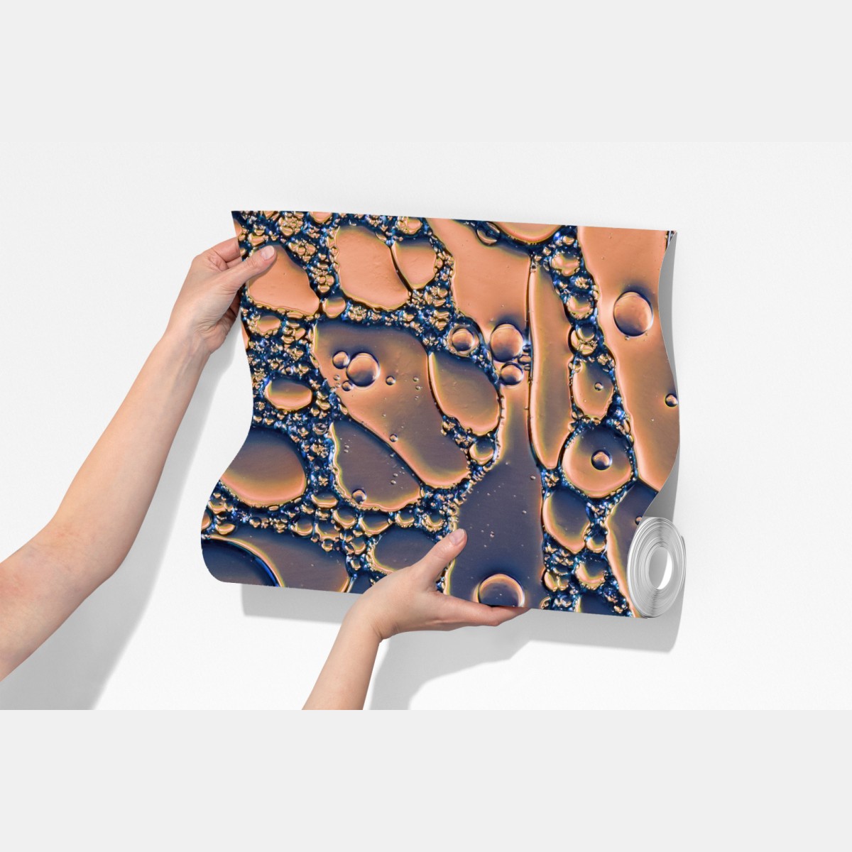 Fototapeta niebiesko-złote abstrakcyjne bąbelki – Wallissimo® Fototapeta niebiesko-złote abstrakcyjne bąbelki – Wallissimo®