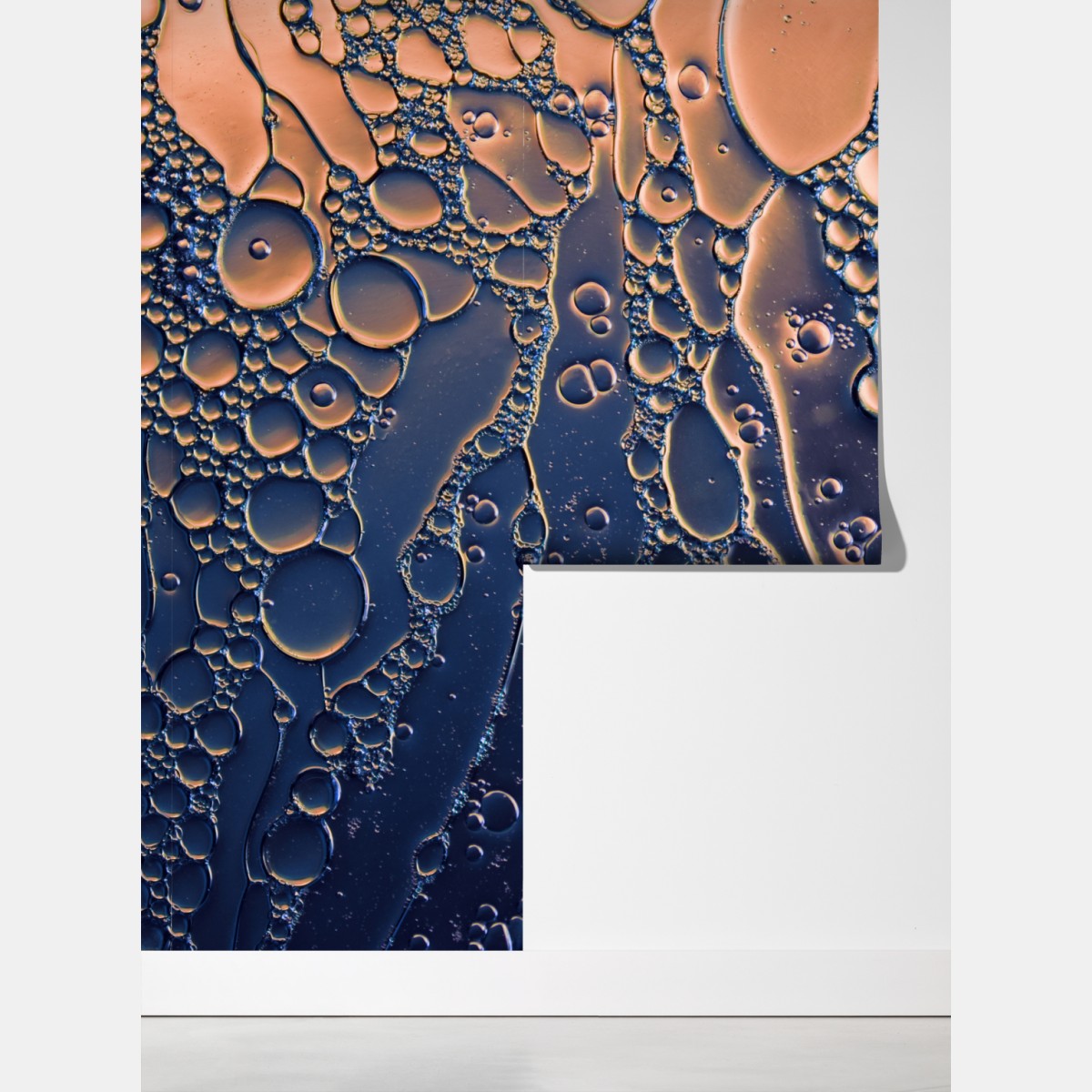 Fototapeta niebiesko-złote abstrakcyjne bąbelki – Wallissimo® Fototapeta niebiesko-złote abstrakcyjne bąbelki – Wallissimo®