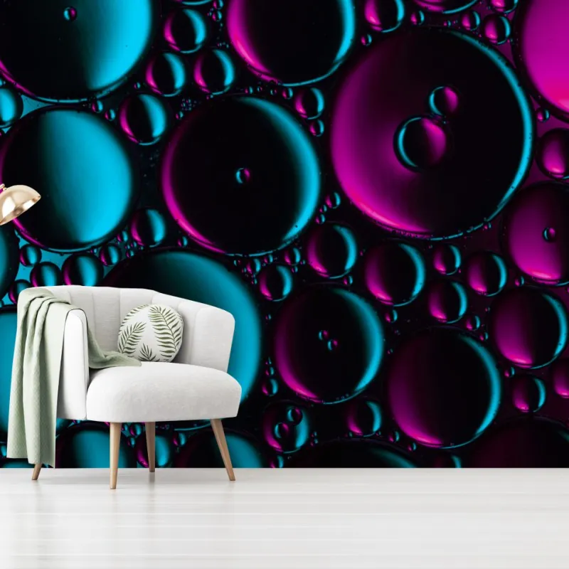 Fototapeta turkusowo-magenta wzór bąbelków – Wallissimo® Fototapeta turkusowo-magenta wzór bąbelków – Wallissimo®