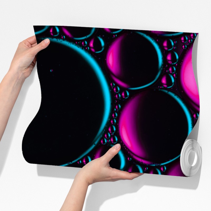 Fototapeta turkusowo-magenta wzór bąbelków – Wallissimo® Fototapeta turkusowo-magenta wzór bąbelków – Wallissimo®