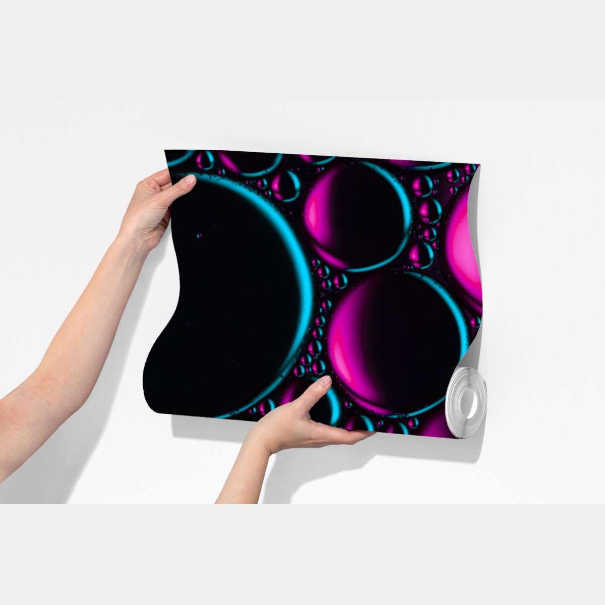 Fototapeta turkusowo-magenta wzór bąbelków – Wallissimo® Fototapeta turkusowo-magenta wzór bąbelków – Wallissimo®