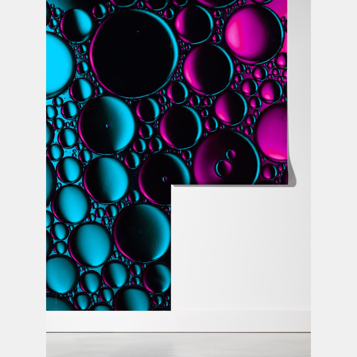 Fototapeta turkusowo-magenta wzór bąbelków – Wallissimo® Fototapeta turkusowo-magenta wzór bąbelków – Wallissimo®