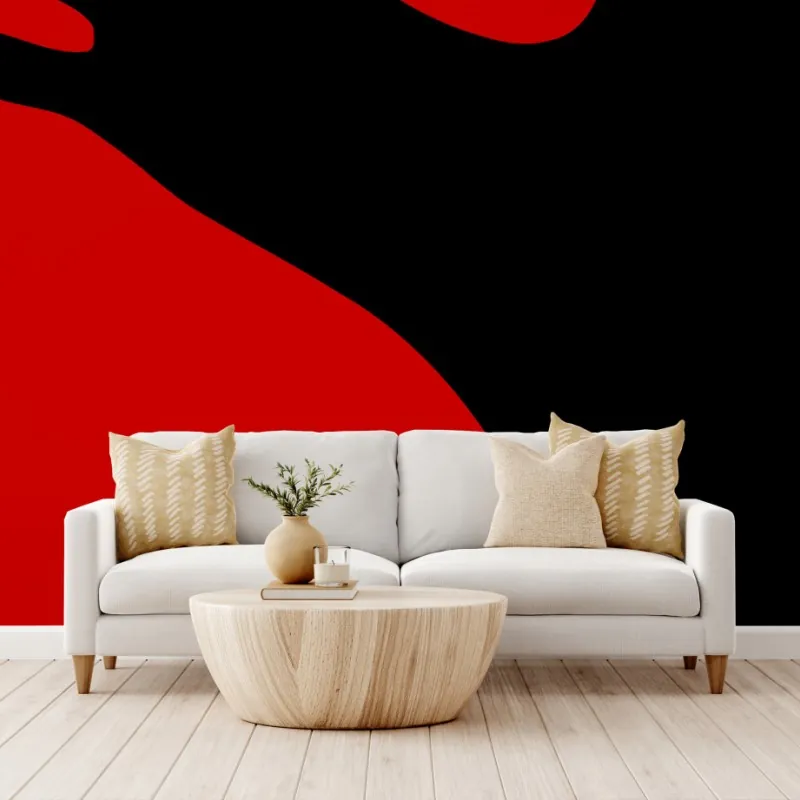 Wall mural bold red silhouette embrace