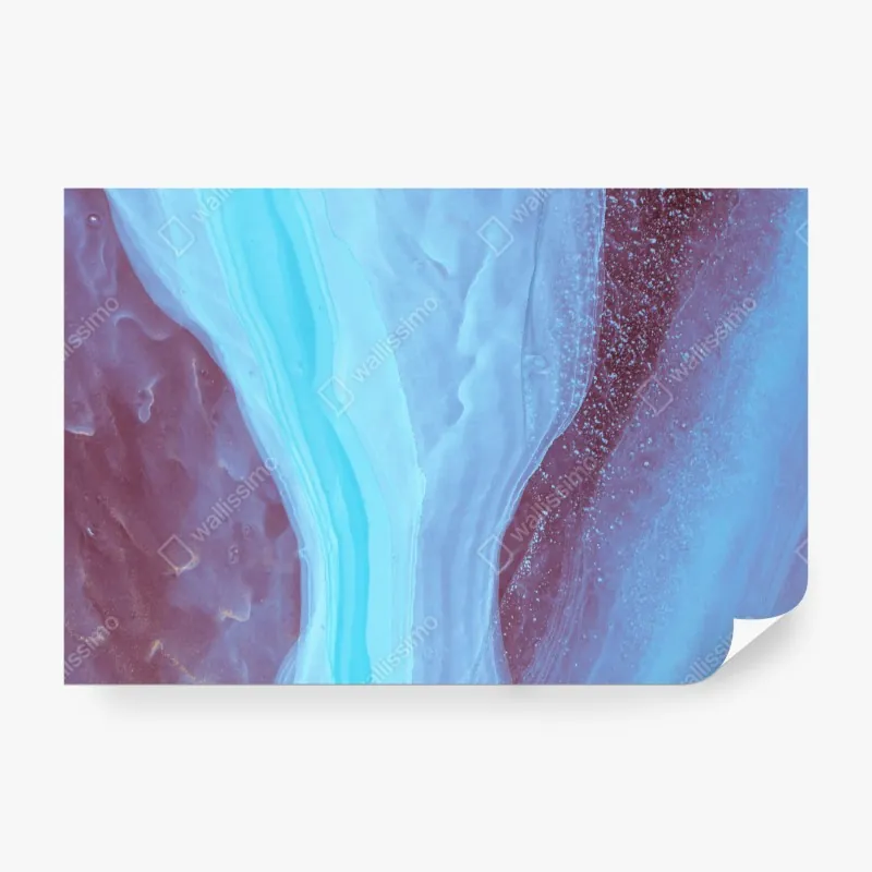 Wall mural ethereal turquoise and pink marble abstract