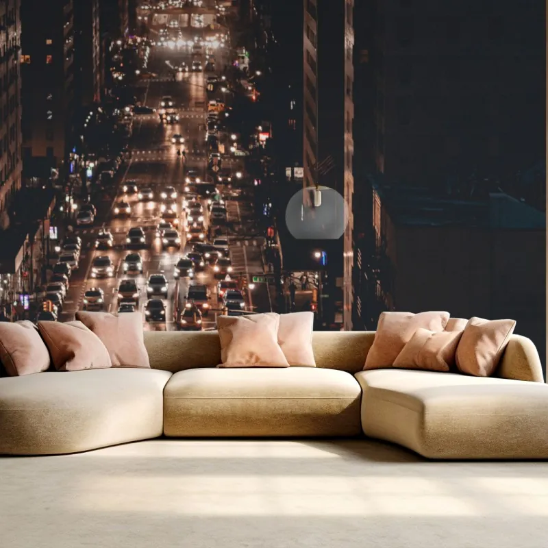 Wall mural Manhattan nighttime avenue