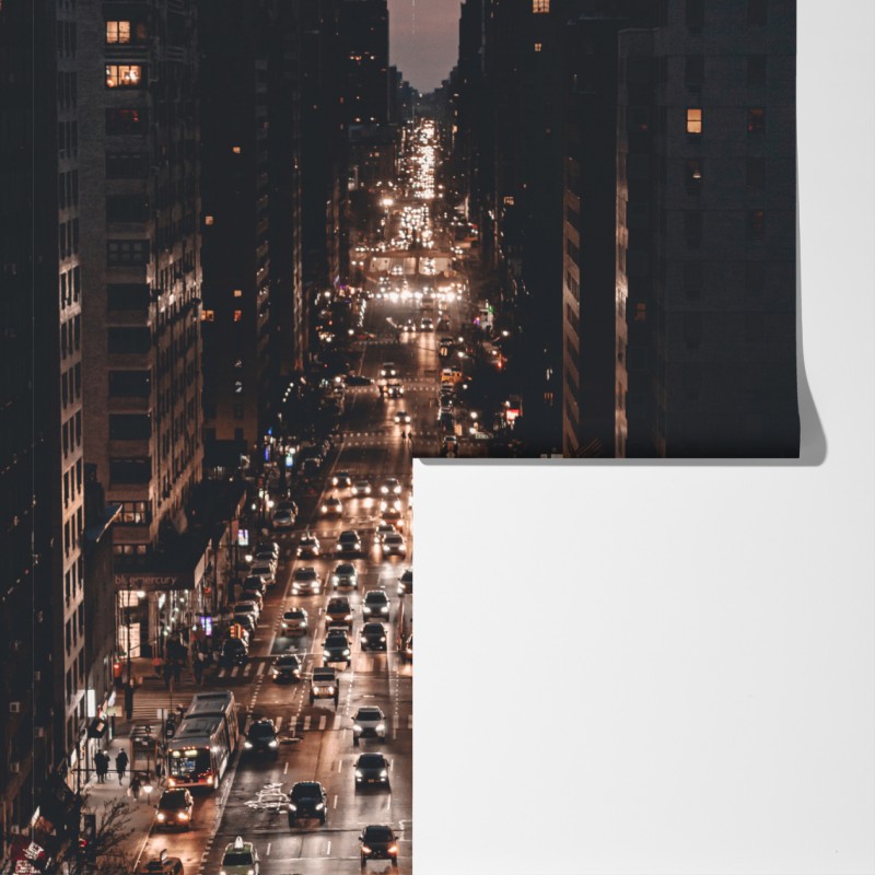 Fototapeta Manhattan nocna aleja – Wallissimo® Fototapeta Manhattan nocna aleja – Wallissimo®