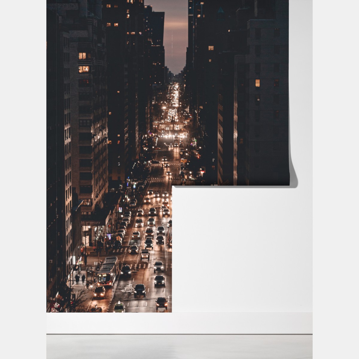 Fototapeta Manhattan nocna aleja – Wallissimo® Fototapeta Manhattan nocna aleja – Wallissimo®