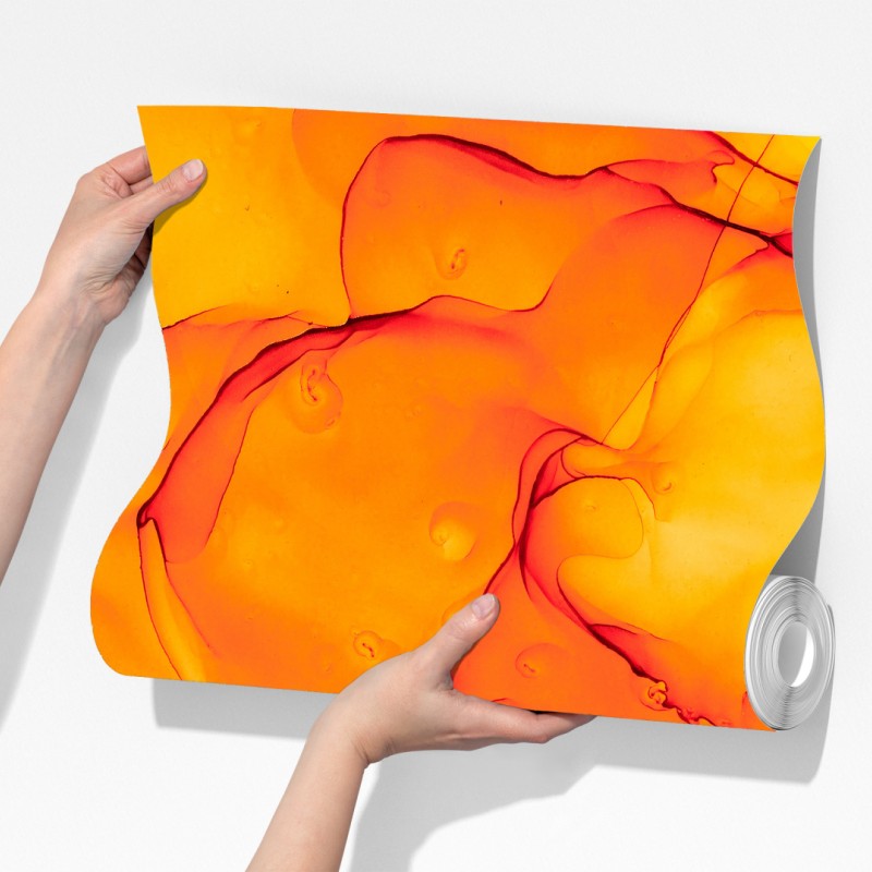 Fototapeta abstrakcja alkoholowa w odcieniach pomarańczy – Wallissimo® Fototapeta abstrakcja alkoholowa w odcieniach pomarańczy – Wallissimo®
