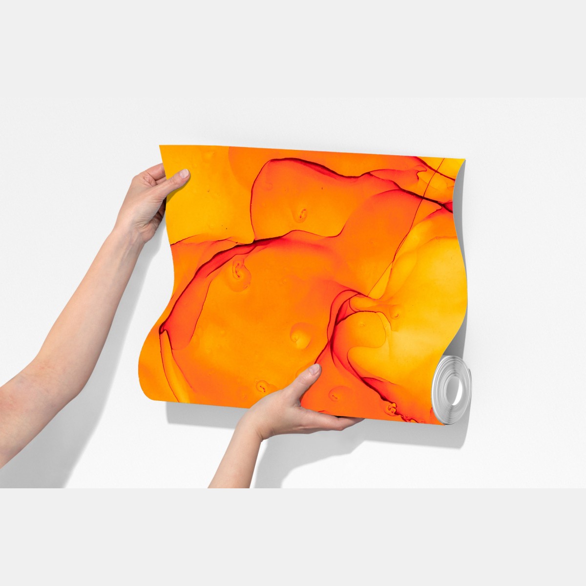 Fototapeta abstrakcja alkoholowa w odcieniach pomarańczy – Wallissimo® Fototapeta abstrakcja alkoholowa w odcieniach pomarańczy – Wallissimo®