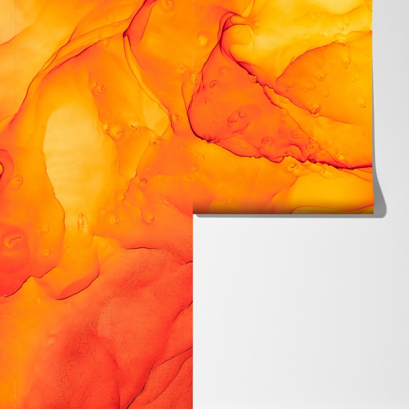 Fototapeta abstrakcja alkoholowa w odcieniach pomarańczy – Wallissimo® Fototapeta abstrakcja alkoholowa w odcieniach pomarańczy – Wallissimo®