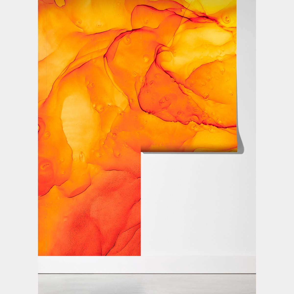 Fototapeta abstrakcja alkoholowa w odcieniach pomarańczy – Wallissimo® Fototapeta abstrakcja alkoholowa w odcieniach pomarańczy – Wallissimo®