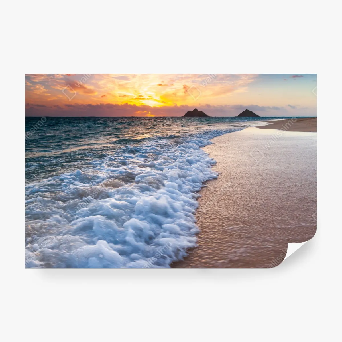 Fototapeta spokojny wschód słońca nad brzegiem oceanu – Wallissimo® Fototapeta spokojny wschód słońca nad brzegiem oceanu – Wallissimo®