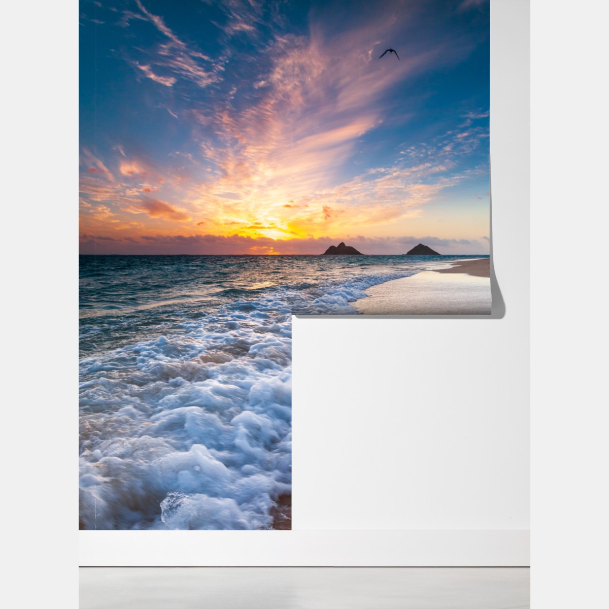 Fototapeta spokojny wschód słońca nad brzegiem oceanu – Wallissimo® Fototapeta spokojny wschód słońca nad brzegiem oceanu – Wallissimo®