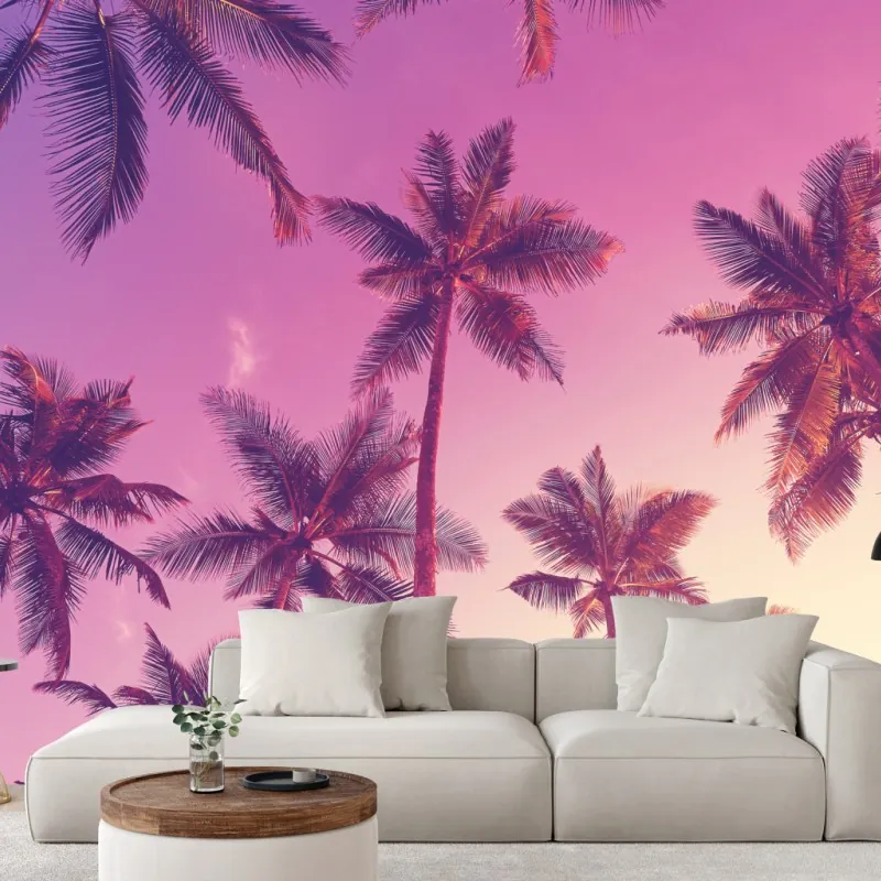 Wall mural tropical palms at sunset