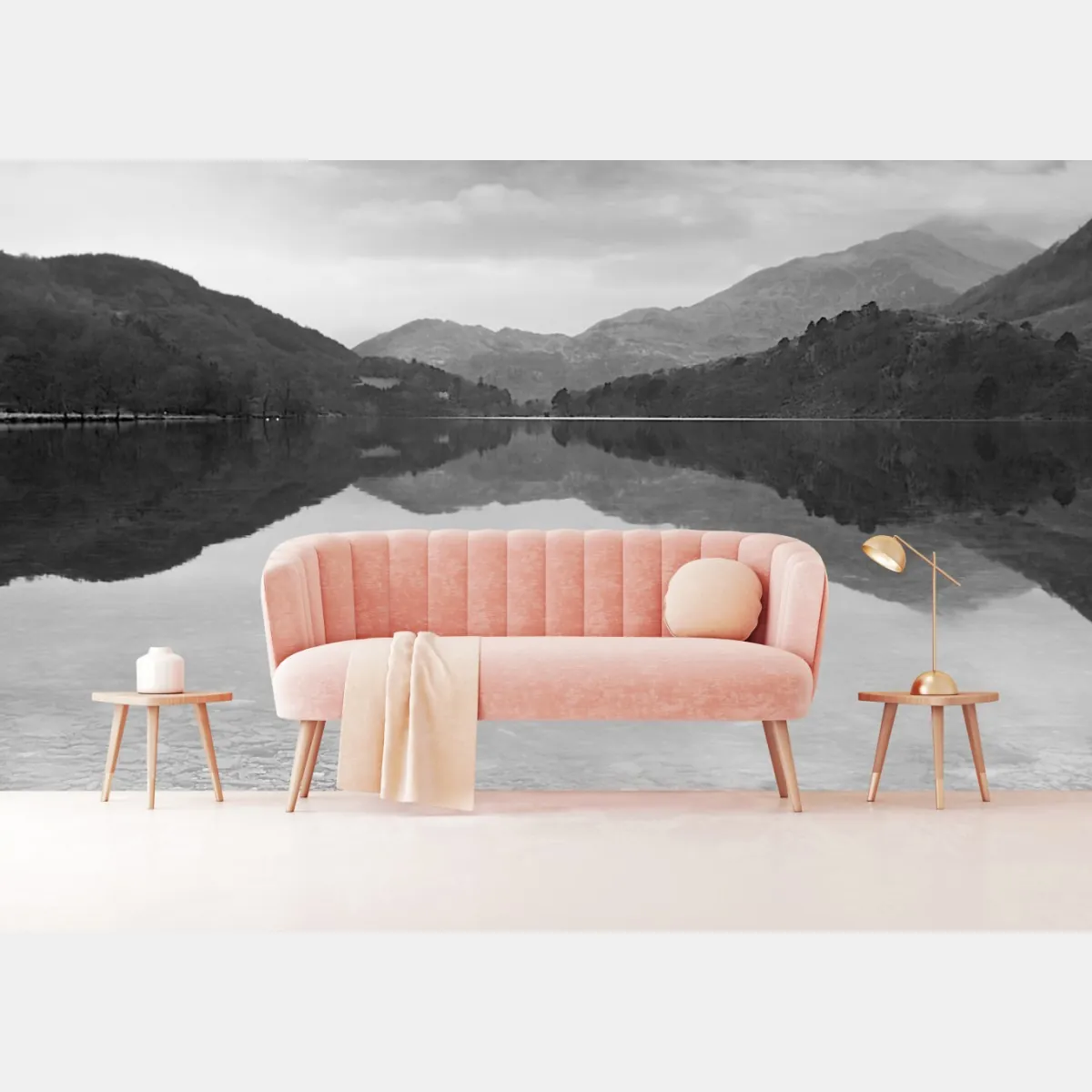 Fototapeta spokojne jezioro z górskim odbiciem – Wallissimo® Fototapeta spokojne jezioro z górskim odbiciem – Wallissimo®