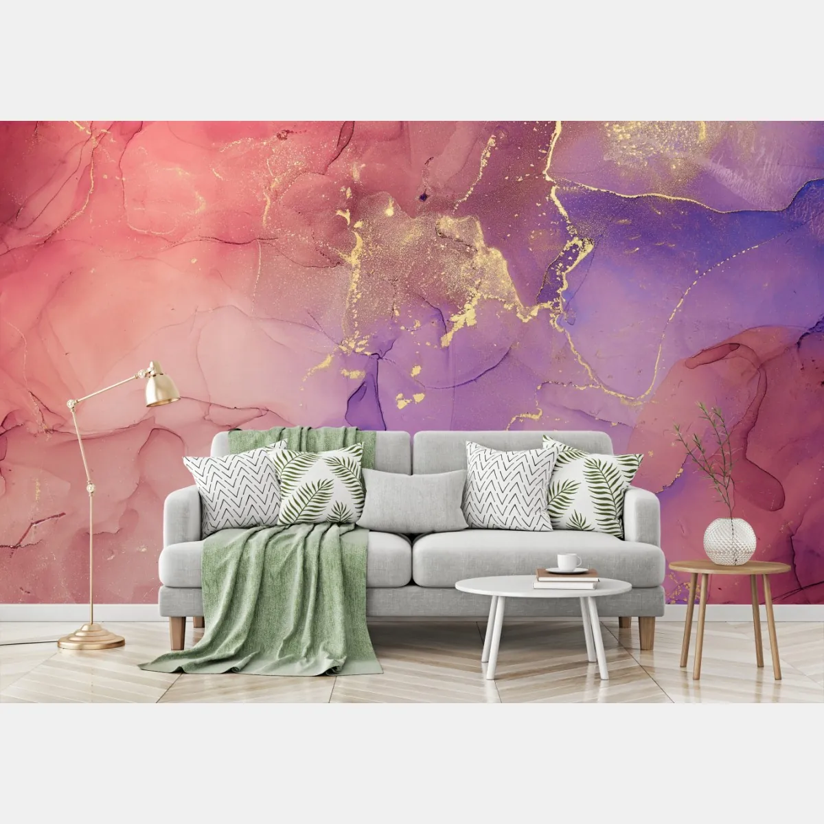 Fototapeta eteryczna różowo-fioletowa marmurowa grafika – Wallissimo® Fototapeta eteryczna różowo-fioletowa marmurowa grafika – Wallissimo®