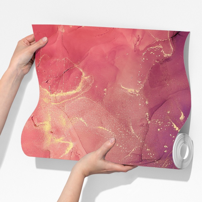 Fototapeta eteryczna różowo-fioletowa marmurowa grafika – Wallissimo® Fototapeta eteryczna różowo-fioletowa marmurowa grafika – Wallissimo®