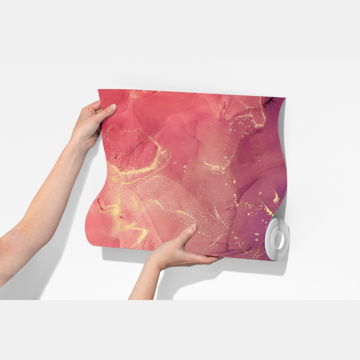 Fototapeta eteryczna różowo-fioletowa marmurowa grafika – Wallissimo® Fototapeta eteryczna różowo-fioletowa marmurowa grafika – Wallissimo®