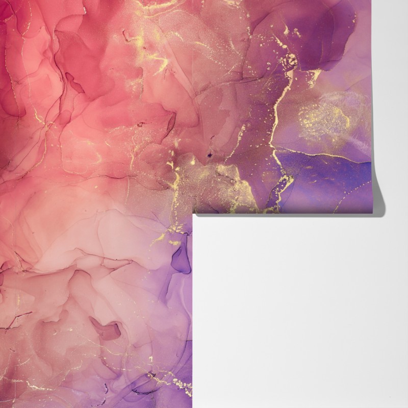 Fototapeta eteryczna różowo-fioletowa marmurowa grafika – Wallissimo® Fototapeta eteryczna różowo-fioletowa marmurowa grafika – Wallissimo®