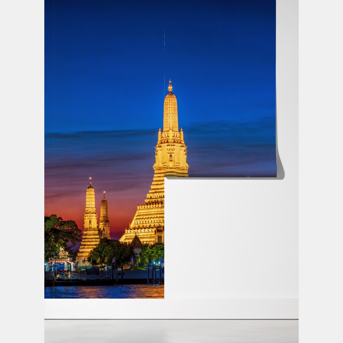Fototapeta złote Wat Arun o zmierzchu – Wallissimo® Fototapeta złote Wat Arun o zmierzchu – Wallissimo®
