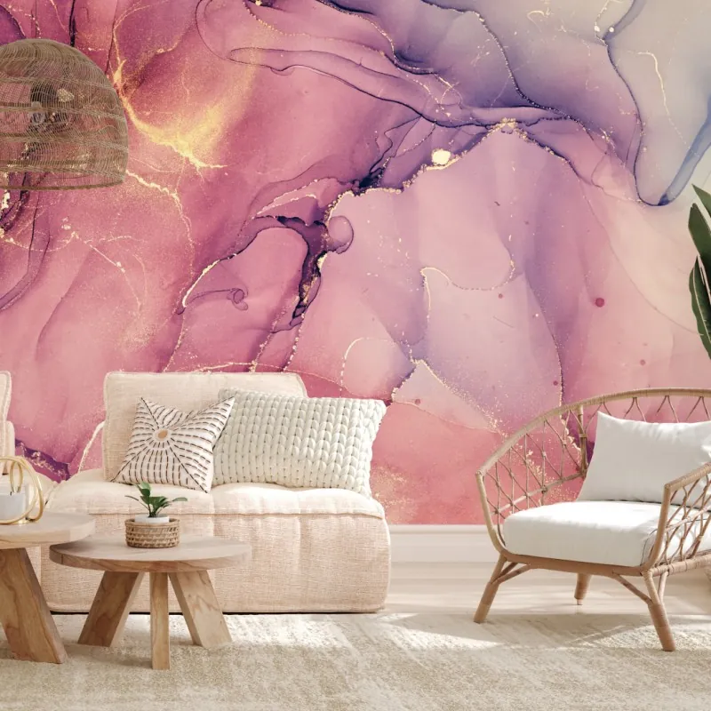 Wall mural ethereal purple marble abstract