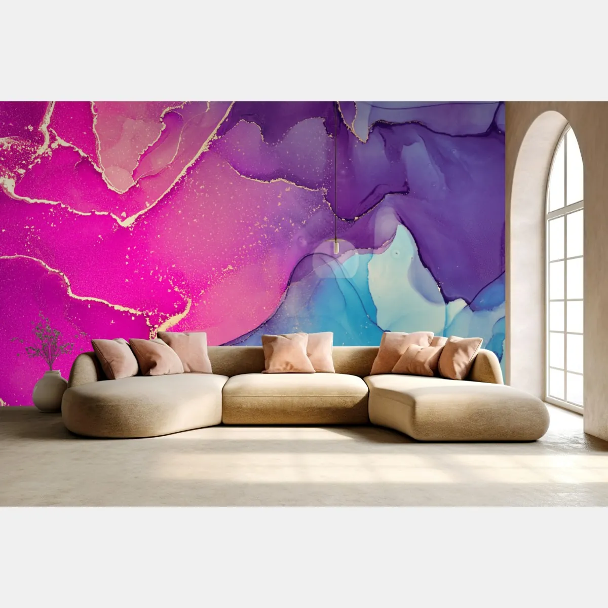 Fototapeta wibrująca marmurowa kompozycja alkoholowego tuszu – Wallissimo® Fototapeta wibrująca marmurowa kompozycja alkoholowego tuszu – Wallissimo®