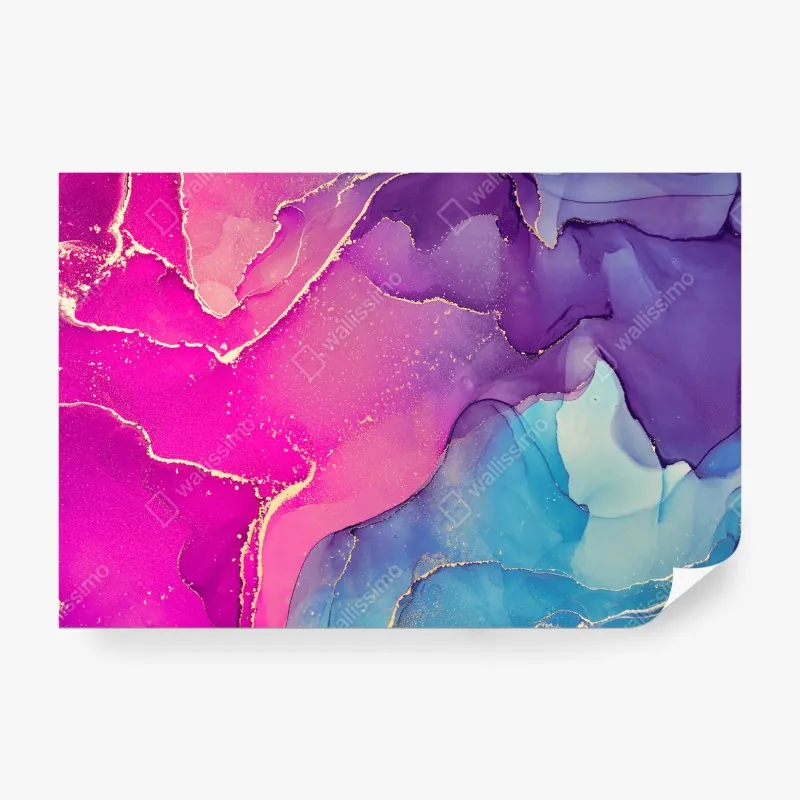 Wall mural vibrant marble alcohol ink composition