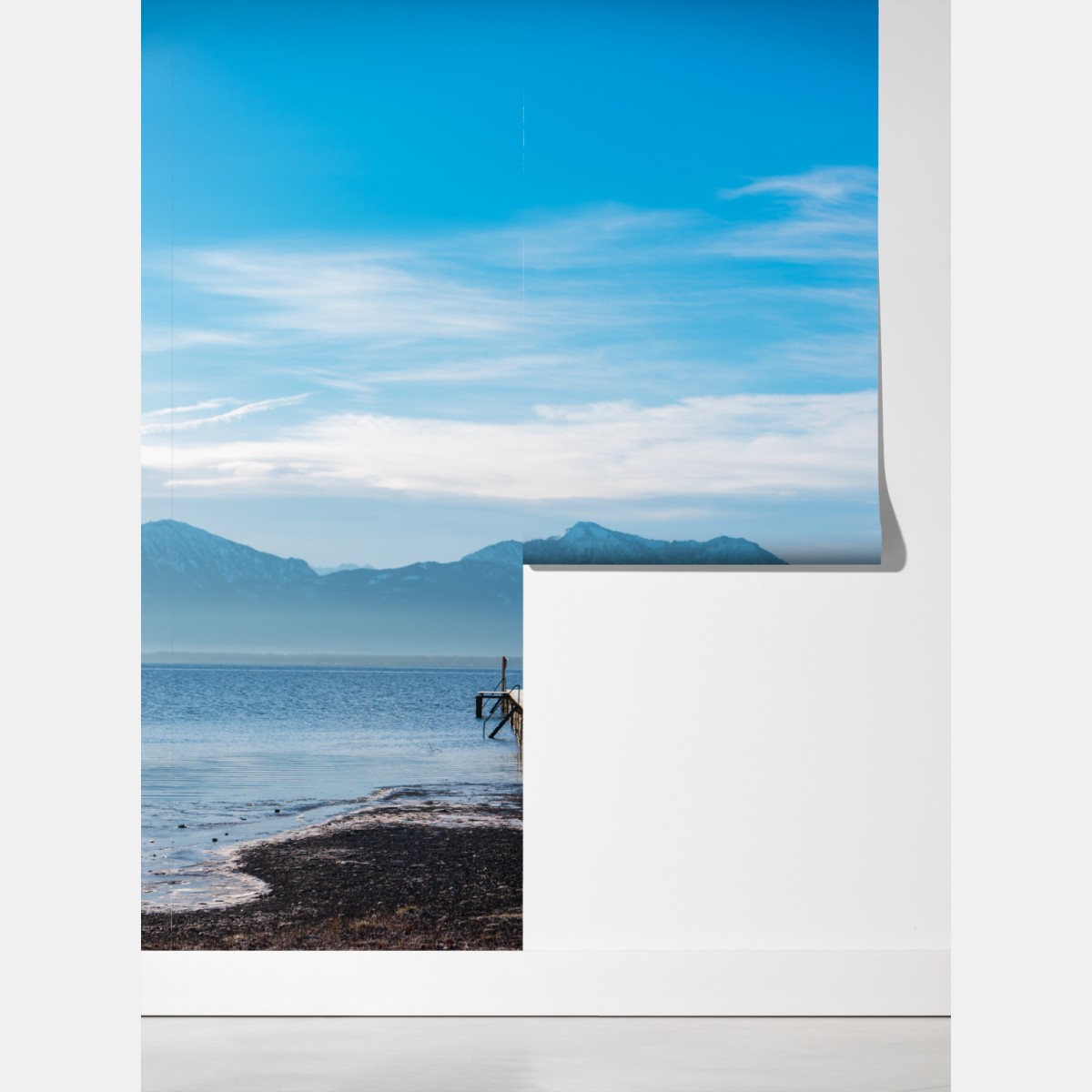 Fototapeta mglisty pomost nad jeziorem o świcie – Wallissimo® Fototapeta mglisty pomost nad jeziorem o świcie – Wallissimo®