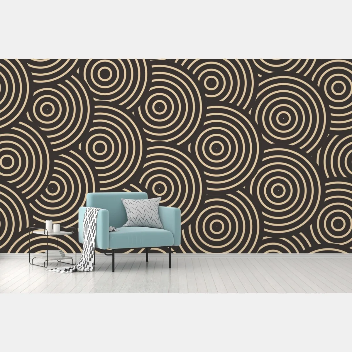 Fototapeta retro koncentryczne koła – Wallissimo® Fototapeta retro koncentryczne koła – Wallissimo®