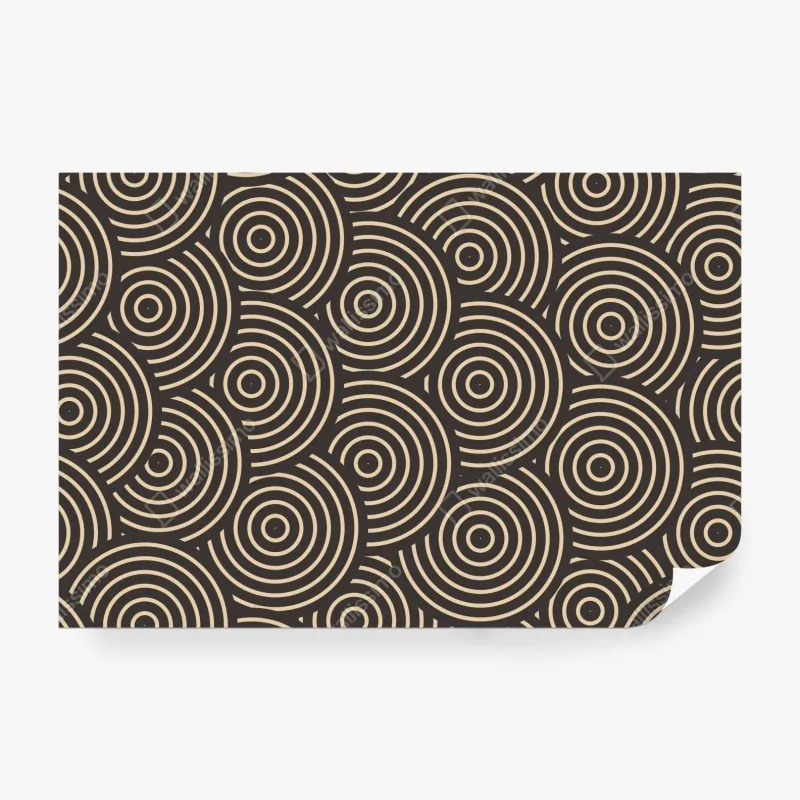 Wall mural retro concentric circles pattern