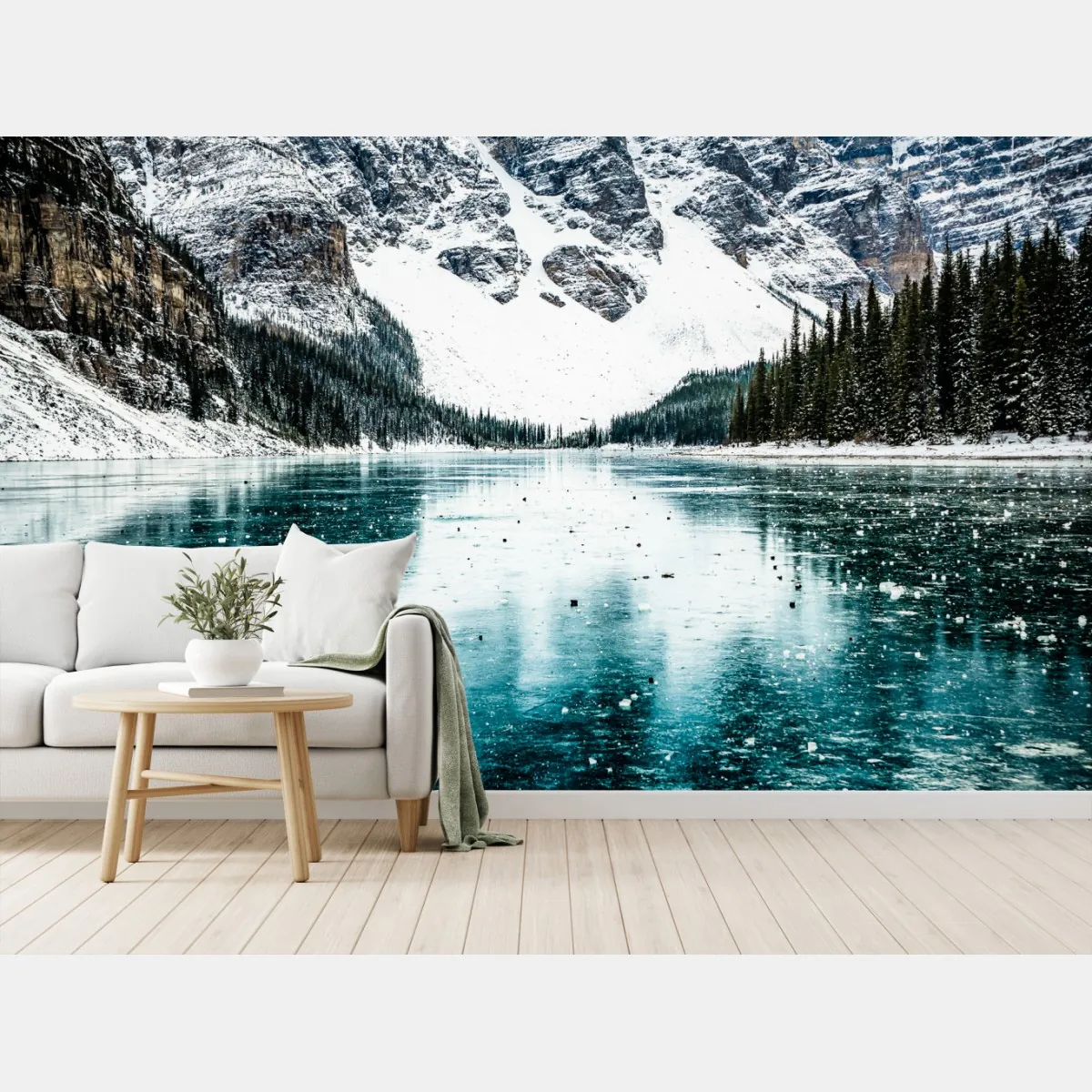 Fototapeta lodowe turkusowe odbicie gór – Wallissimo® Fototapeta lodowe turkusowe odbicie gór – Wallissimo®