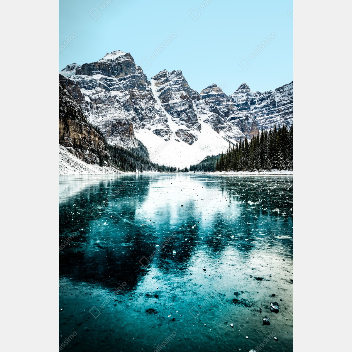 Fototapeta lodowe turkusowe odbicie gór – Wallissimo® Fototapeta lodowe turkusowe odbicie gór – Wallissimo®