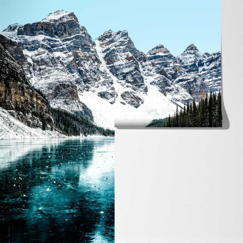 Fototapeta lodowe turkusowe odbicie gór – Wallissimo® Fototapeta lodowe turkusowe odbicie gór – Wallissimo®