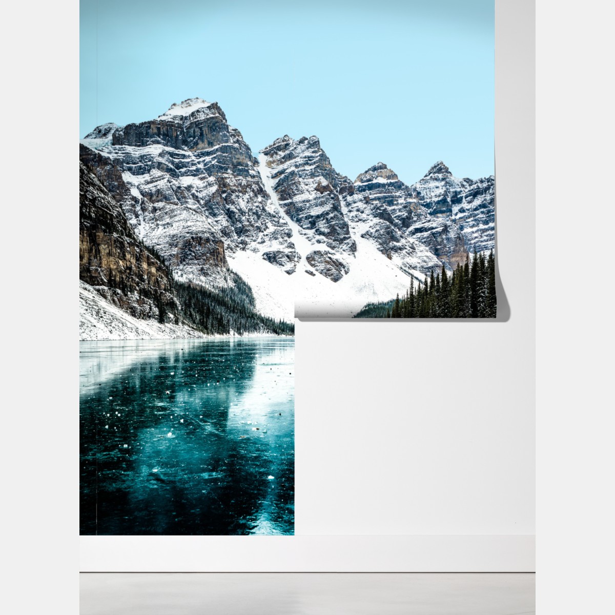 Fototapeta lodowe turkusowe odbicie gór – Wallissimo® Fototapeta lodowe turkusowe odbicie gór – Wallissimo®