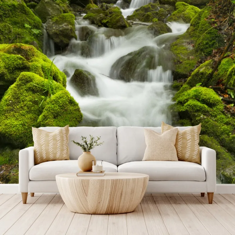 Fototapeta mechowy wodospad – Wallissimo® Fototapeta mechowy wodospad – Wallissimo®