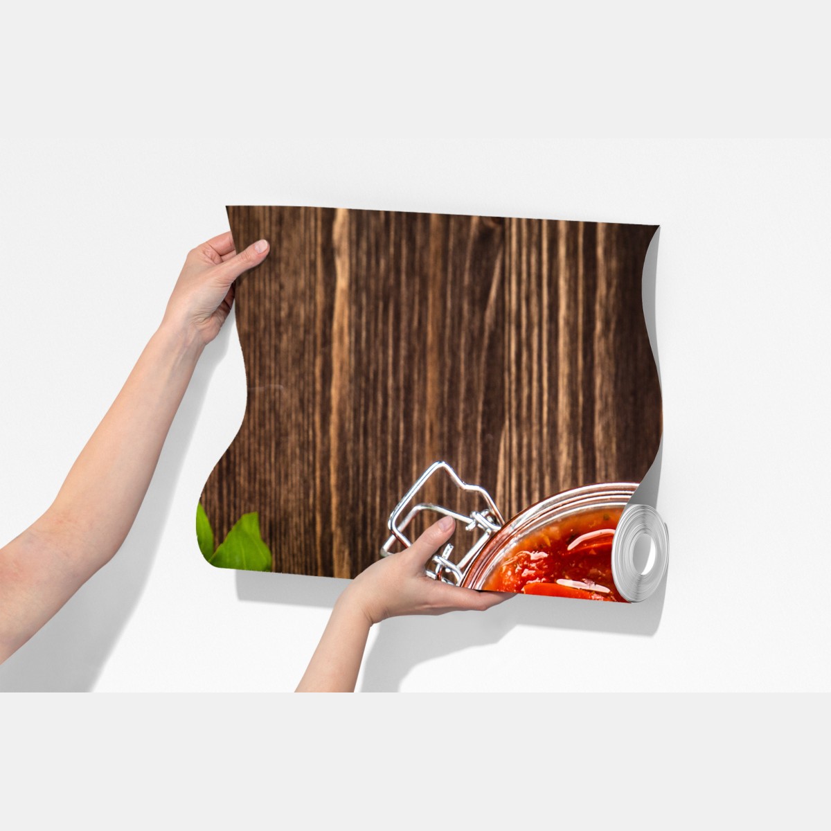 Fototapeta świeże pomidory i domowy sos – Wallissimo® Fototapeta świeże pomidory i domowy sos – Wallissimo®