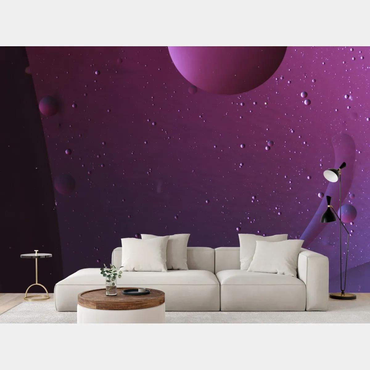 Fototapeta fioletowe kosmiczne sfery abstrakcja – Wallissimo® Fototapeta fioletowe kosmiczne sfery abstrakcja – Wallissimo®