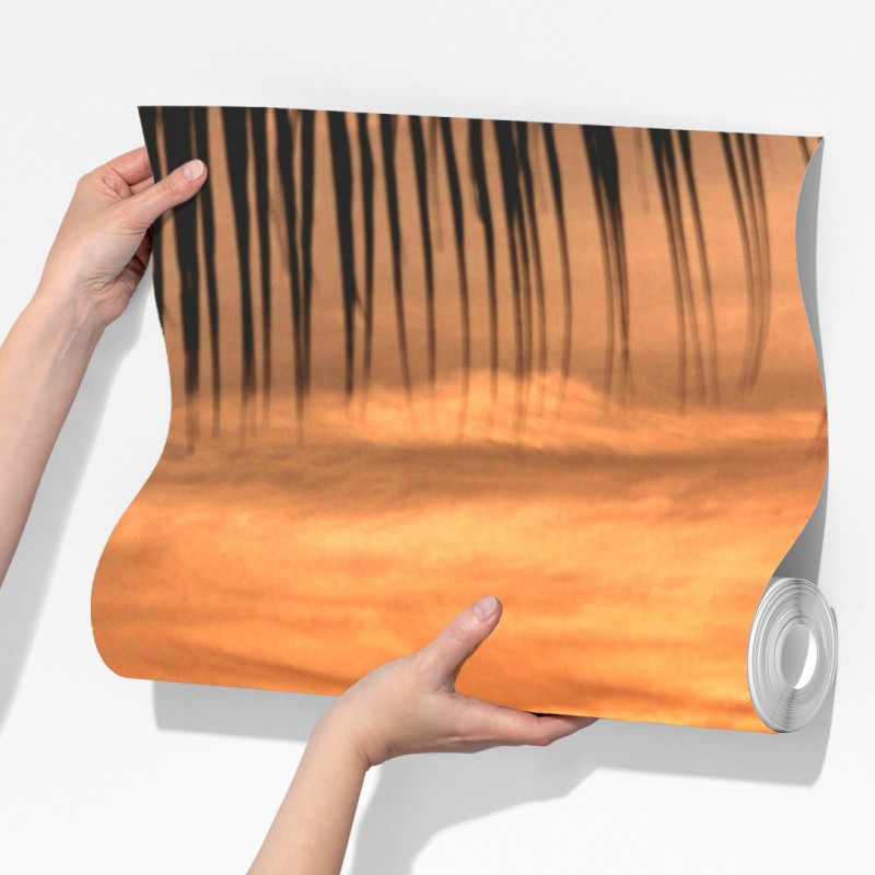 Fototapeta tropikalny zachód słońca nad morzem – Wallissimo® Fototapeta tropikalny zachód słońca nad morzem – Wallissimo®