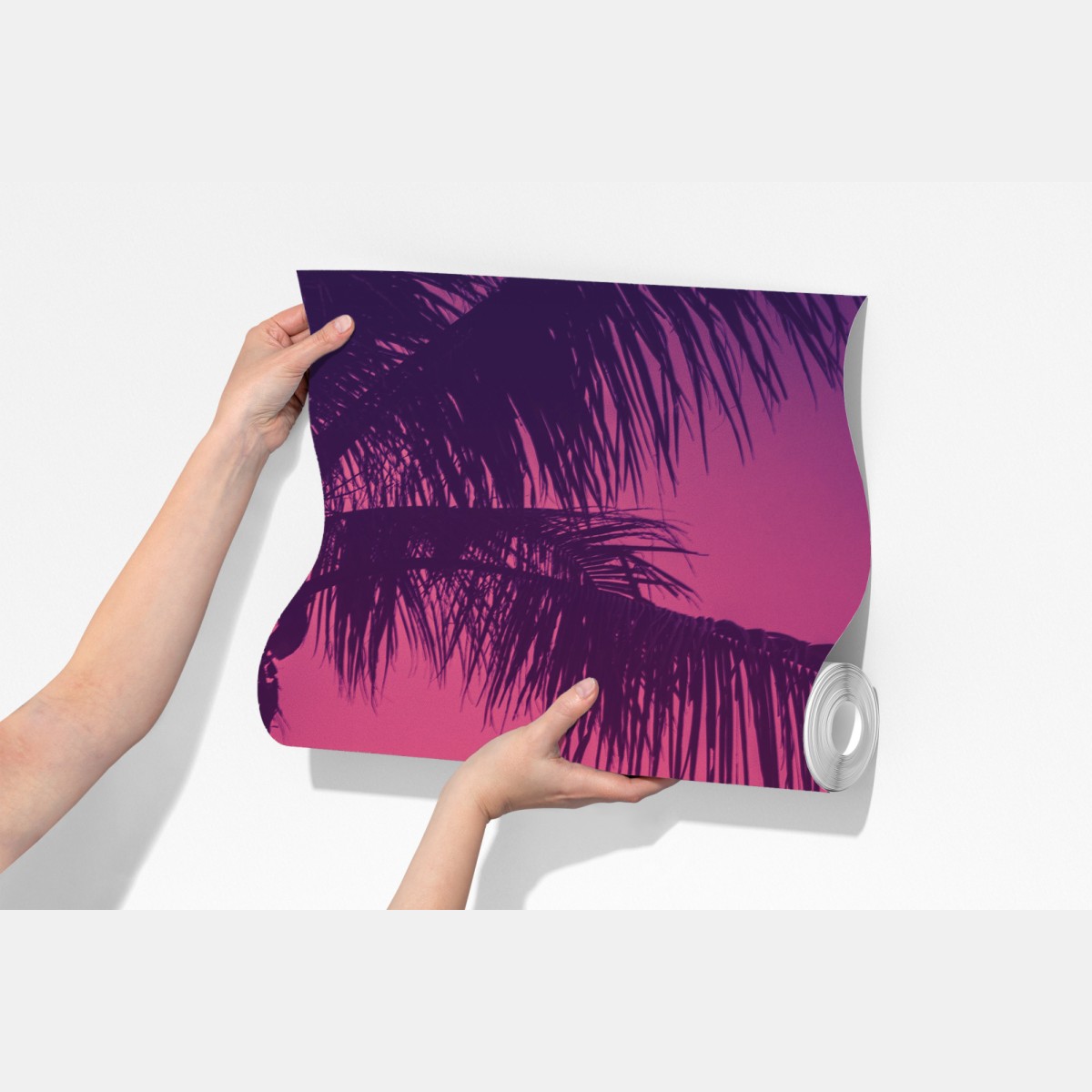 Fototapeta tropikalny zachód słońca z palmami – Wallissimo® Fototapeta tropikalny zachód słońca z palmami – Wallissimo®