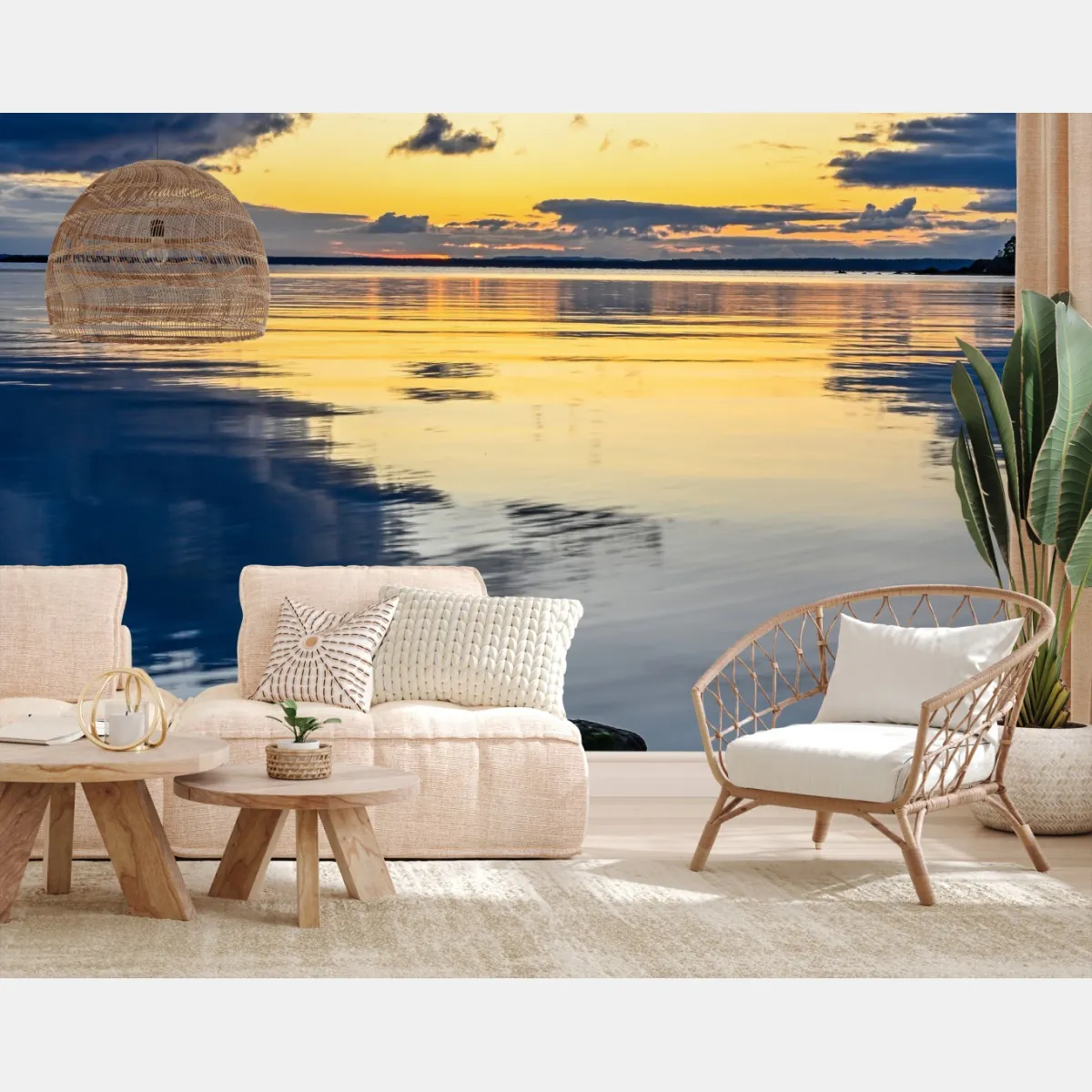 Fototapeta spokojne nadmorskie odbicie zachodu słońca – Wallissimo® Fototapeta spokojne nadmorskie odbicie zachodu słońca – Wallissimo®