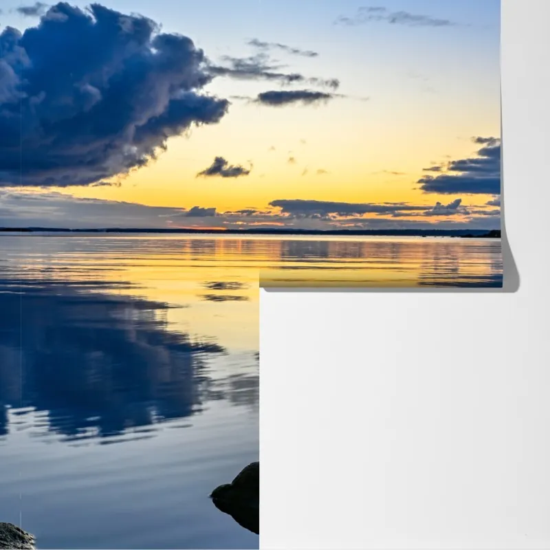 Fototapeta spokojne nadmorskie odbicie zachodu słońca – Wallissimo® Fototapeta spokojne nadmorskie odbicie zachodu słońca – Wallissimo®