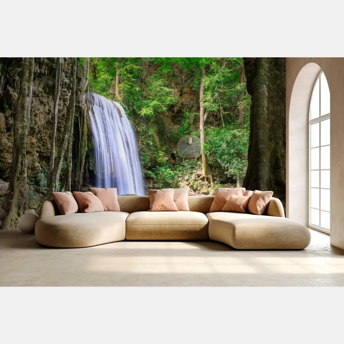 Fototapeta spokojny wodospad w Parku Narodowym Erawan – Wallissimo® Fototapeta spokojny wodospad w Parku Narodowym Erawan – Wallissimo®