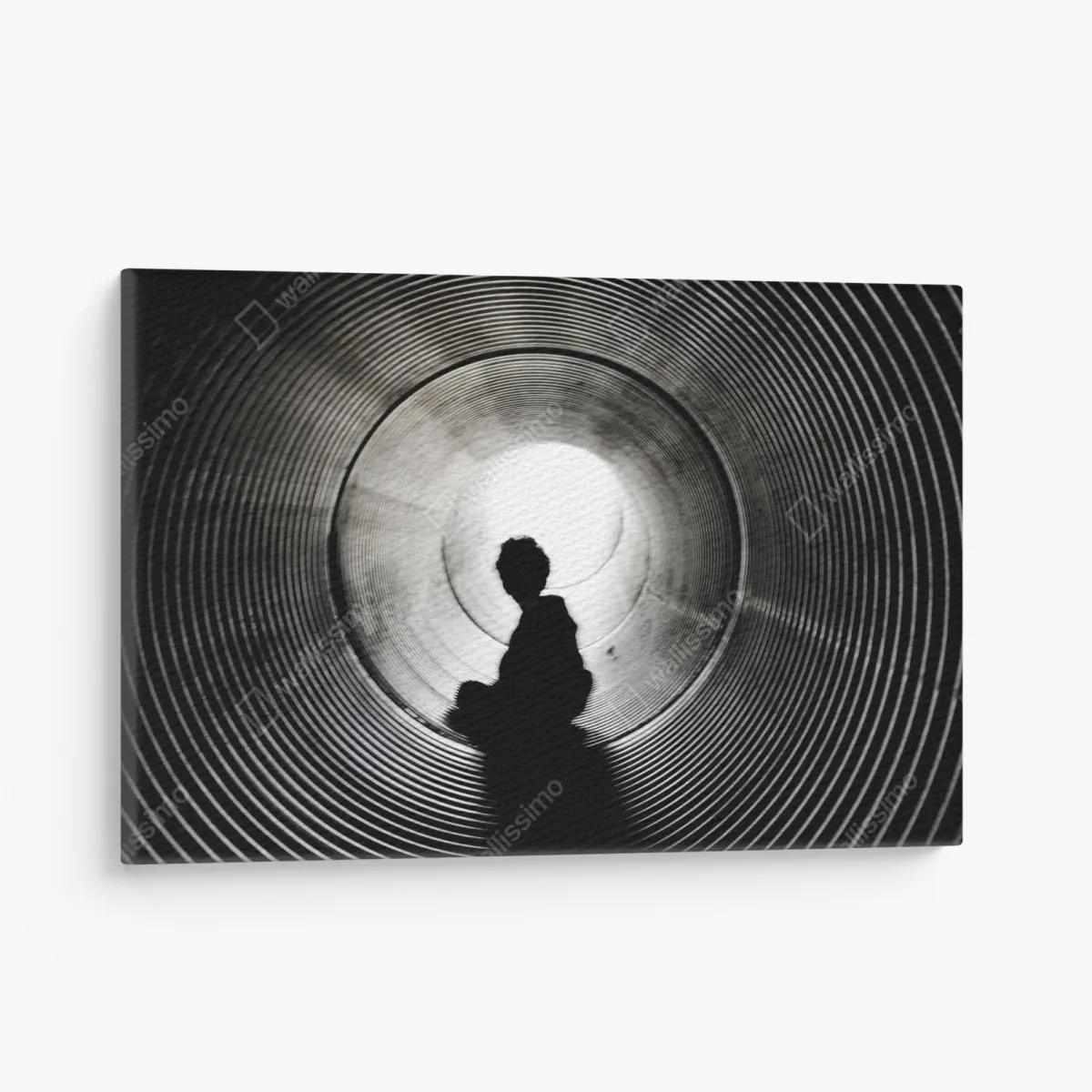 Obraz na płótnie sylwetka w spiralnym tunelu – Wallissimo® Obraz na płótnie sylwetka w spiralnym tunelu – Wallissimo®