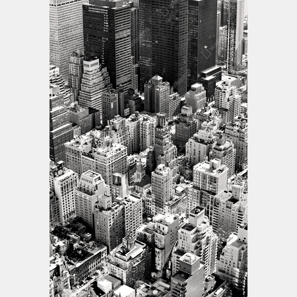 Obraz na płótnie Manhattan widok z lotu ptaka w monochromie – Wallissimo® Obraz na płótnie Manhattan widok z lotu ptaka w monochromie – Wallissimo®