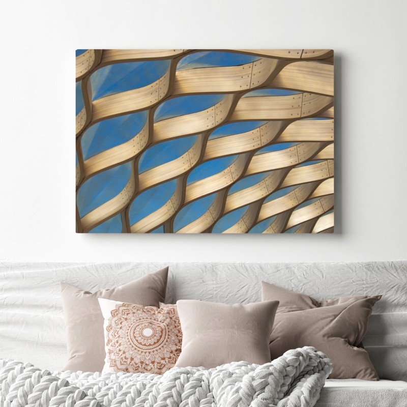 Obraz na płótnie drewniany ażurowy daszek w Chicago – Wallissimo® Obraz na płótnie drewniany ażurowy daszek w Chicago – Wallissimo®
