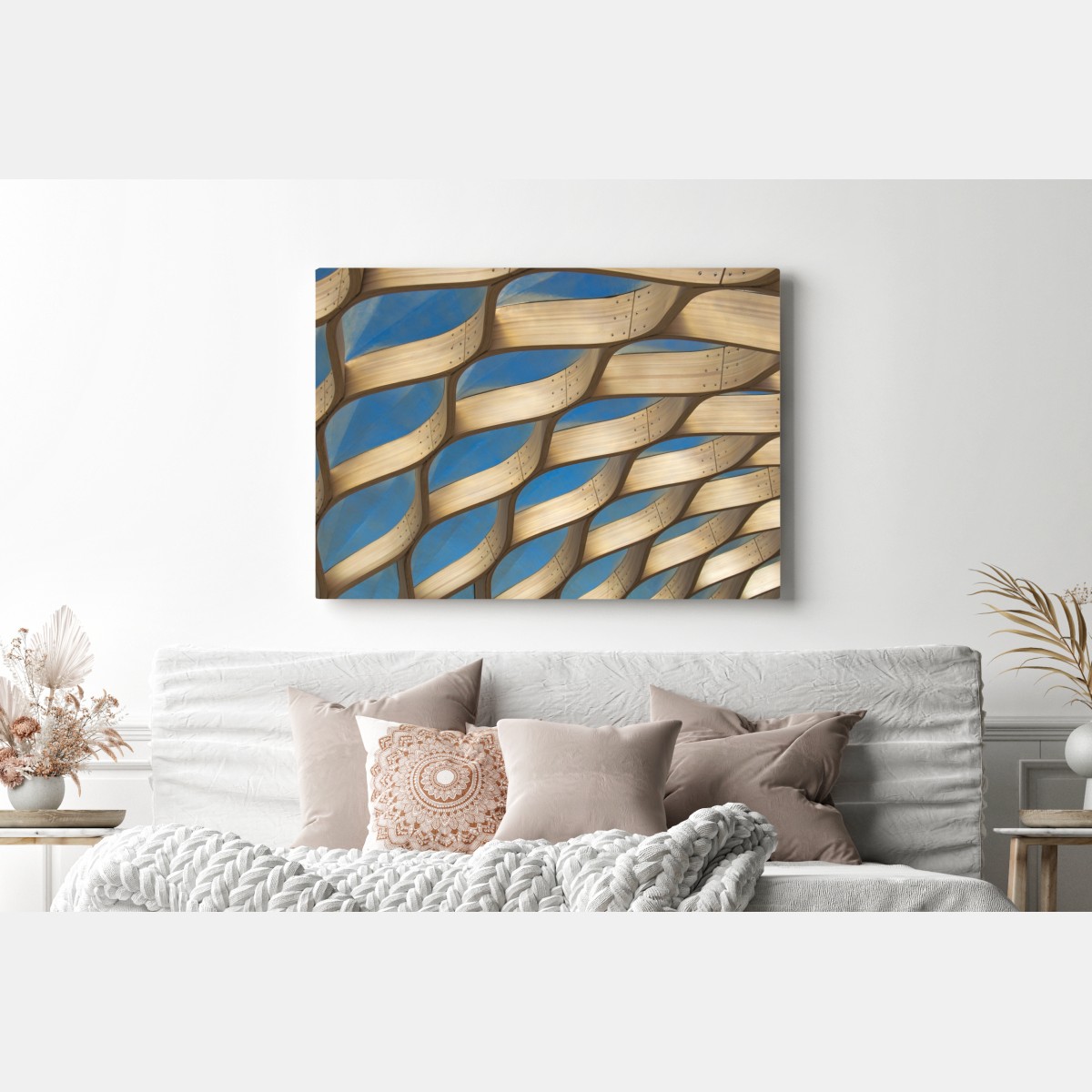 Obraz na płótnie drewniany ażurowy daszek w Chicago – Wallissimo® Obraz na płótnie drewniany ażurowy daszek w Chicago – Wallissimo®