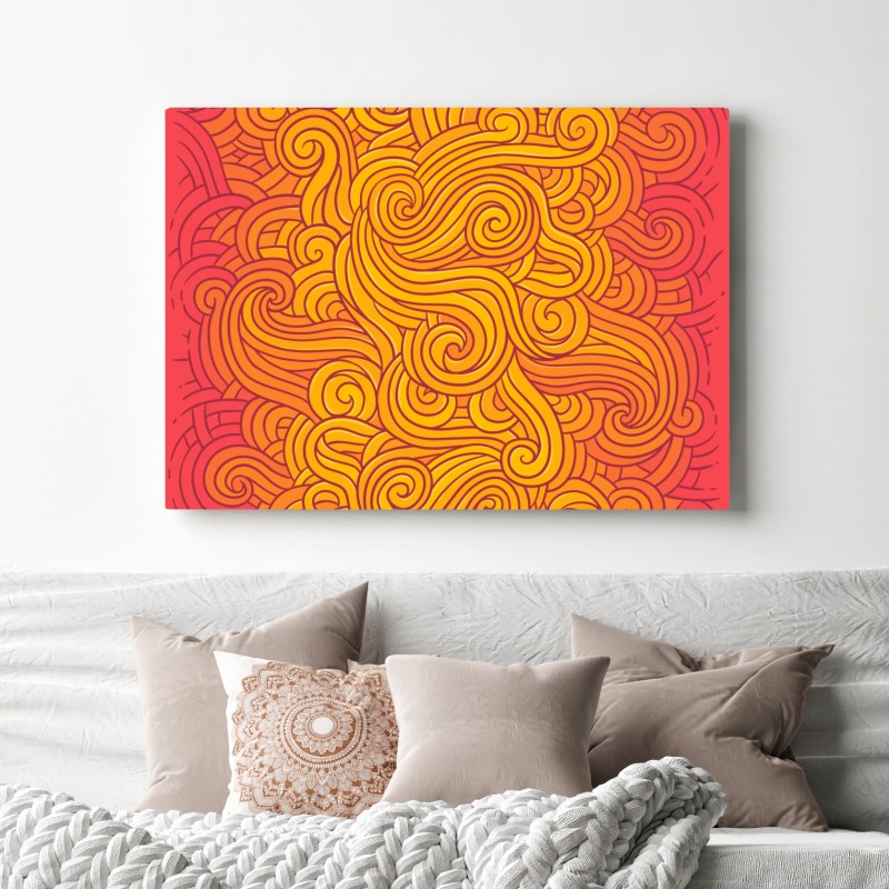 Obraz na płótnie ciepły wirujący abstrakcyjny wzór – Wallissimo® Obraz na płótnie ciepły wirujący abstrakcyjny wzór – Wallissimo®